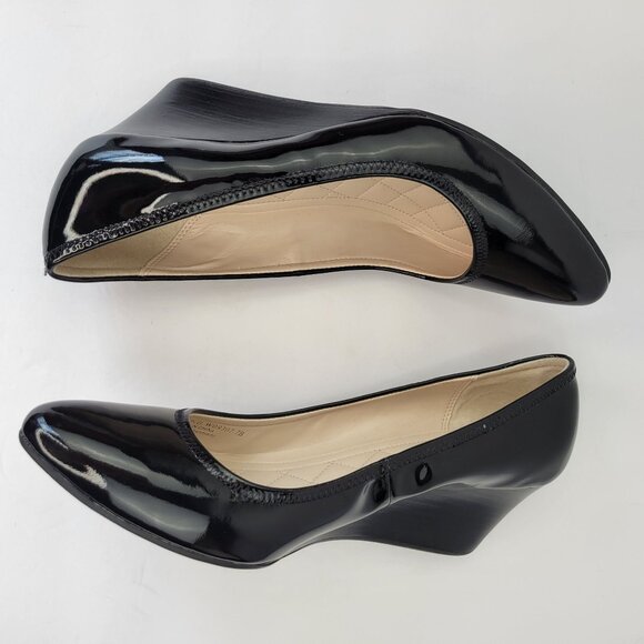 Cole Haan Emory Luxe Wedge Pumps Black Patent Size 7B - Picture 5 of 11